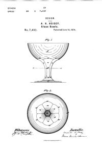 Heisey Sherbet Design Patent D 7493-1 Heisey Sherbet Design Patent D 7493-1