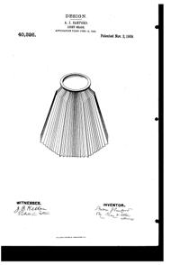 Heisey Light Fixture Shade Design Patent D 40326-1