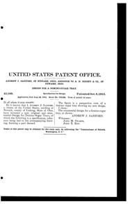 Heisey # 354 Wide Flat Panel Domino Sugar Tray Design Patent D 43109-2