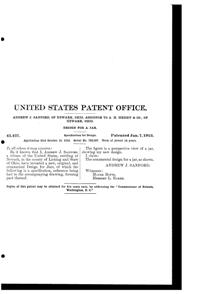 Heisey # 429 Plain Panel Recess Jar Design Patent D 43437-2