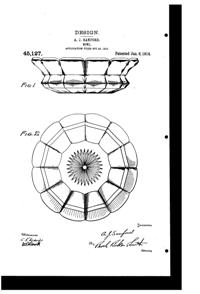 Heisey # 461 Convex Circle Bowl Design Patent D 45127-1