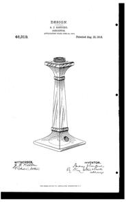 Heisey # 21 Aristocrat Electro-Portable Candlestick Design Patent D 46319-1 Heisey # 21 Aristocrat Electro-Portable Candlestick Design Patent D 46319-1