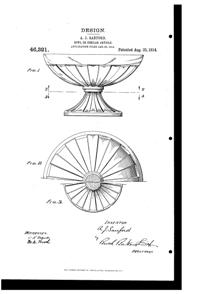 Heisey # 465 Recessed Panel Compote Design Patent D 46321-1
