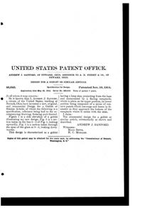 Heisey # 394 Narrow Flute Goblet Design Patent D 46643-2