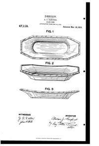Heisey # 468 Octagon w/ Rim Dish Design Patent D 47118-1