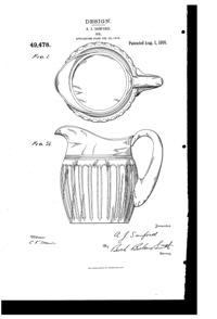 Heisey # 477 Heisey Hairpin Jug Design Patent D 49478-1