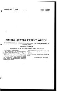 Heisey # 411 Tudor Tumbler Design Patent D 64183-2
