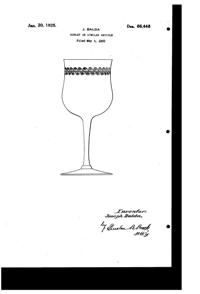 Heisey # 671 Davenport Cut on #3320 Ritz Goblet Design Patent D 66448-1