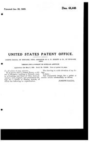 Heisey # 671 Davenport Cut on #3320 Ritz Goblet Design Patent D 66448-2