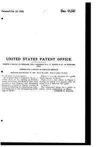 Heisey # 439 Pied Piper Etch on #3350 Wabash Goblet Design Patent D 66547-2