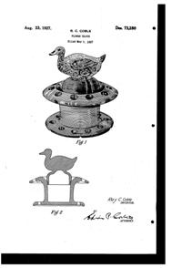 Heisey # 15 Two-Piece Duck Flower Frog Design Patent D 73280-1 Heisey # 15 Two-Piece Duck Flower Frog Design Patent D 73280-1
