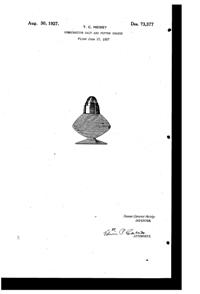 Heisey #  49 Yorkshire Shaker Design Patent D 73377-1