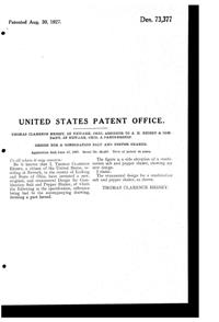 Heisey #  49 Yorkshire Shaker Design Patent D 73377-2