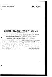 Heisey #1401 Empress Bowl Design Patent D 82888-2