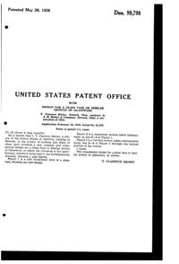 Heisey #1469 Ridgeleigh Vase Design Patent D 99798-2