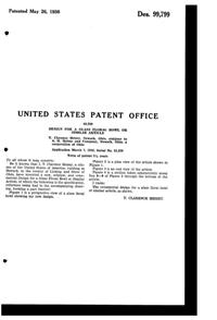 Heisey #1469 Ridgeleigh Bowl Design Patent D 99799-2
