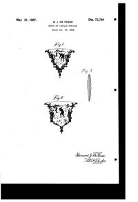 DePasse Pearsall Golfers Badge Design Patent D 72764-1