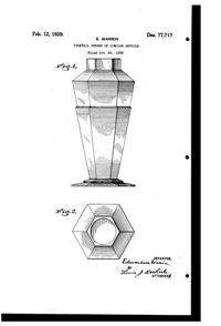 Edmonson Warrin Cocktail Shaker Design Patent D 77717-1
