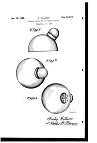 Fostoria Cocktail Shaker Top Design Patent D 94373-1