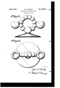 Imperial # 400 Candlewick 2-Lite Candle Holder Design Patent D128113-1