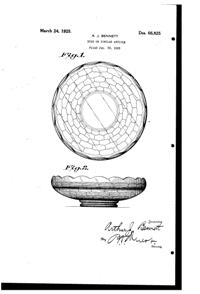 Cambridge # 500 Honeycomb Bowl Design Patent D 66825-1 Cambridge # 500 Honeycomb Bowl Design Patent D 66825-1