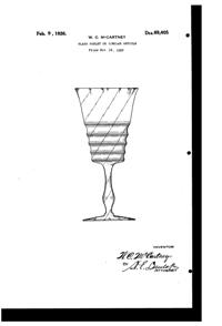 Cambridge #3075 Goblet Design Patent D 69405-1