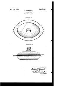 Cambridge # 910, # 912, # 915 Covered Oval Bowl Design Patent D 71821-1