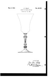 Cambridge #3500 Gadroon Goblet Design Patent D 89769-1