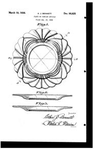 Cambridge # 21, # 22, # 23, #24 Caprice Plate Design Patent D 98825-1 Cambridge # 21, # 22, # 23, #24 Caprice Plate Design Patent D 98825-1