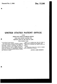 Cambridge #3600 Martha Bowl Design Patent D111948-2