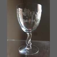 Fostoria #6060 Goblet w/ Sylvan Crystal Print