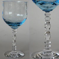 Fostoria #6127 Festive Bi-Color Wine w/ Loop Optic