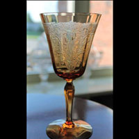 Fostoria #5093 Goblet w/ #275 Vesper Etch