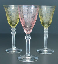 Fostoria #5098, 5099 Cordial with #278 Versailles Etch