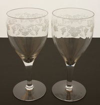 Fostoria # 863 Stems with #204 Vintage Etch