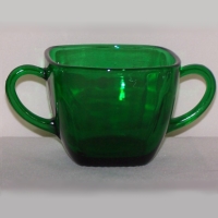 Anchor Hocking Forest Green Cream & Sugar