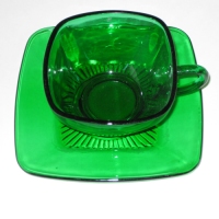 Anchor Hocking Forest Green Charm Cup & Saucer