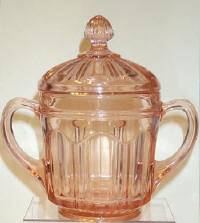 Hocking Colonial (Knife & Fork) Covered Sugar