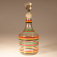 Hocking # 702 "Ring-Ding" Decanter w/ Stripe Decoration