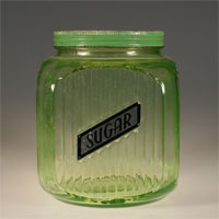 Hocking Ribbed Sugar Canister
