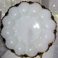 Anchor Hocking Egg Plate w/ 22K Gold Trim