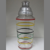 Hocking # 751 Cocktail Shaker w/ Stripe Decoration #181