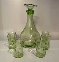 Hocking Pinch Decanter Set
