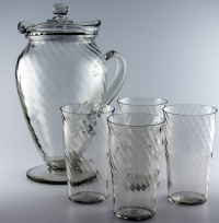 Hocking Spiral Optic Tea Set