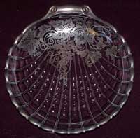 Anchor Hocking Shell Dish with Silver Overlay