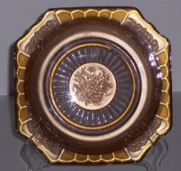 Hocking Mayfair Plate w/ "Goofus" Decoration