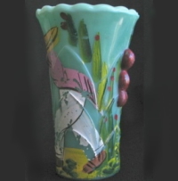 Hocking Mexico Souvenir Vase