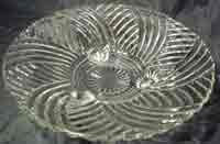 Hocking # 979 Prismatic or Swirl Rib Footed Bowl