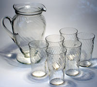 Hocking Spiral Optic Tea Set