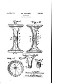 New Martinsville Display Vase/Shelf Support Patent 1801281-1